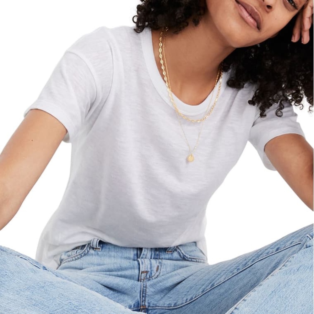 Madewell | White Cotton Crew Neck T-Shirt